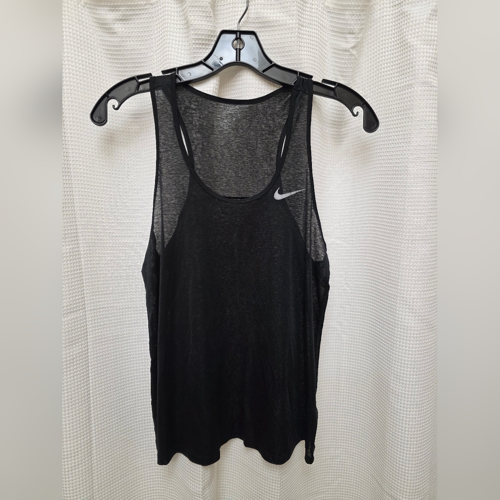 Nike Women's Dri- Fit Black Sheer Sleeveless Top